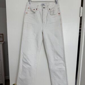 Re/Done Mid-rise Straight White Jeans (Size 26)
